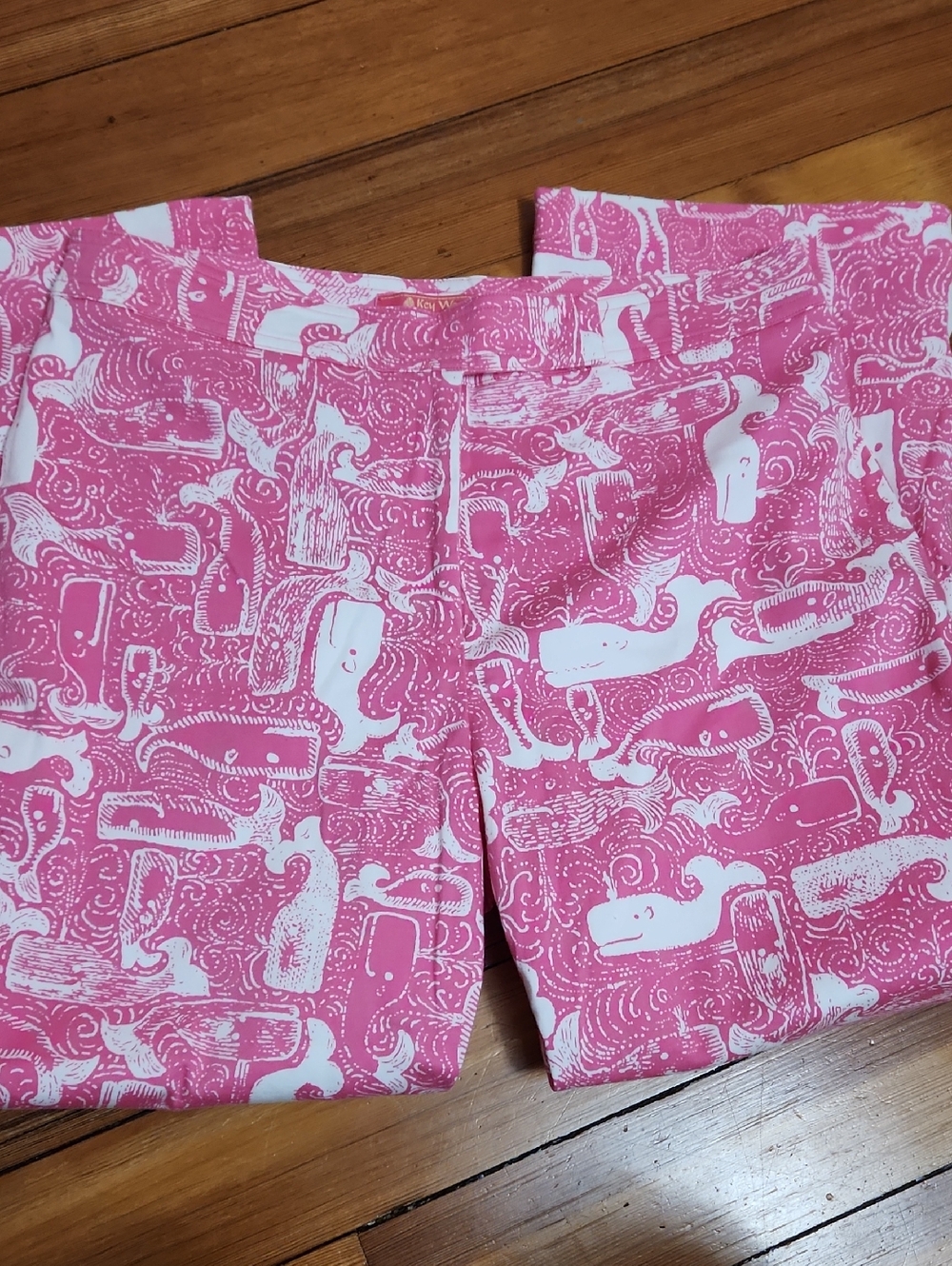 Key West Pink Whale Design Crop/Ankle Pants Size 8